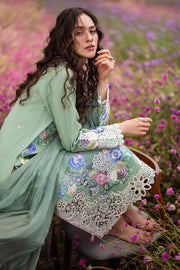 Mushq Hemline The Secerat Garden Unstitched Lawn 3Pc Suit HML24-2A Brimstone