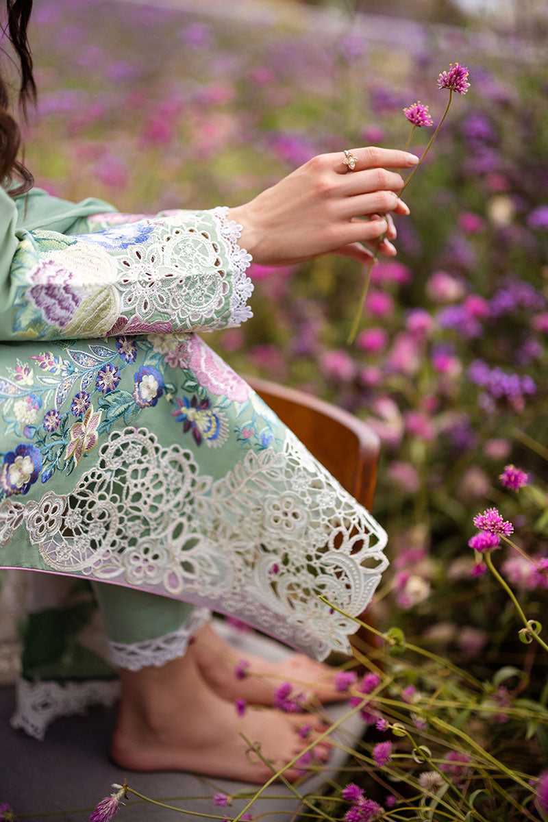 Mushq Hemline The Secerat Garden Unstitched Lawn 3Pc Suit HML24-2A Brimstone