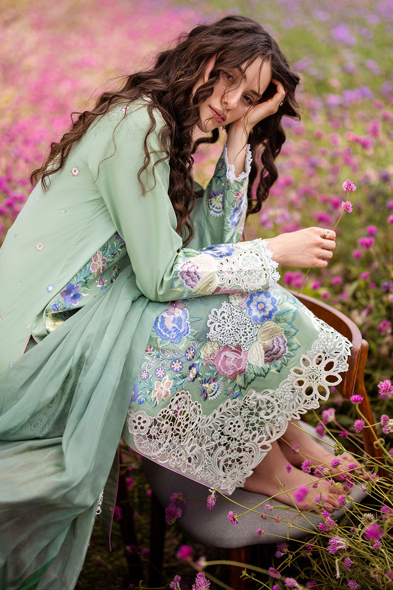 Mushq Hemline The Secerat Garden Unstitched Lawn 3Pc Suit HML24-2A Brimstone