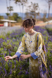 Mushq Hemline The Secerat Garden Unstitched Lawn 3Pc Suit HML24-4A Mystical Fern