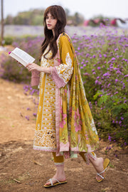 Mushq Hemline The Secerat Garden Unstitched Lawn 3Pc Suit HML24-4B Whispering Petals