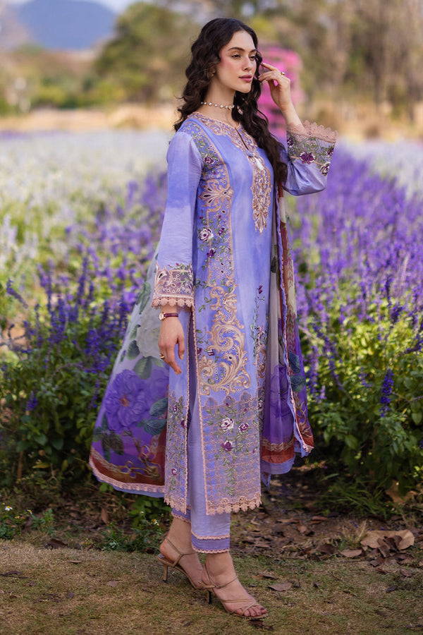 Mushq Hemline The Secerat Garden Unstitched Lawn 3Pc Suit HML24-5A Purple Emperor
