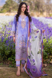 Mushq Hemline The Secerat Garden Unstitched Lawn 3Pc Suit HML24-5A Purple Emperor