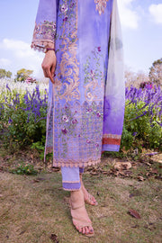 Mushq Hemline The Secerat Garden Unstitched Lawn 3Pc Suit HML24-5A Purple Emperor