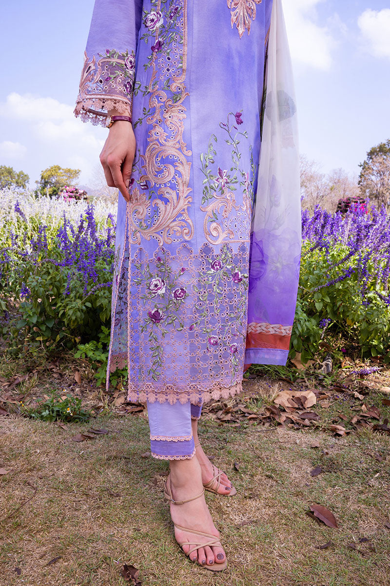Mushq Hemline The Secerat Garden Unstitched Lawn 3Pc Suit HML24-5A Purple Emperor