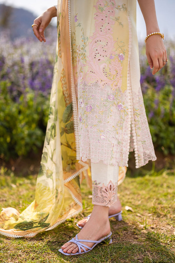Mushq Hemline The Secerat Garden Unstitched Lawn 3Pc Suit HML24-5B Serenity