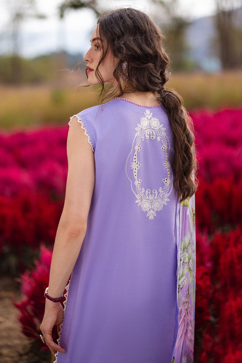 Mushq Hemline The Secerat Garden Unstitched Lawn 3Pc Suit HML24-7B Novella