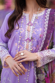 Mushq Hemline The Secerat Garden Unstitched Lawn 3Pc Suit HML24-8B Zyra