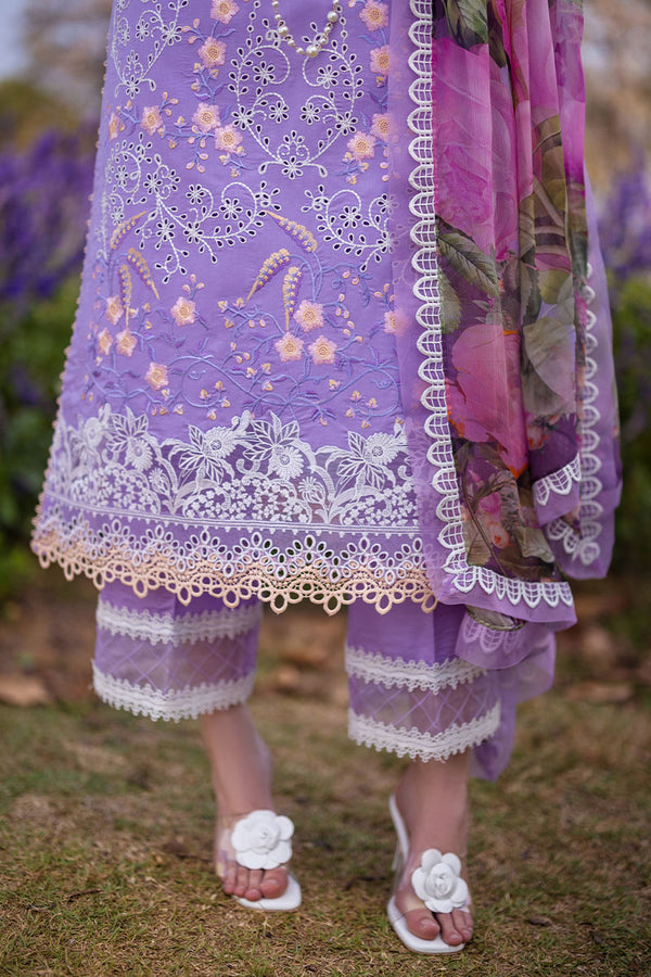 Mushq Hemline The Secerat Garden Unstitched Lawn 3Pc Suit HML24-8B Zyra