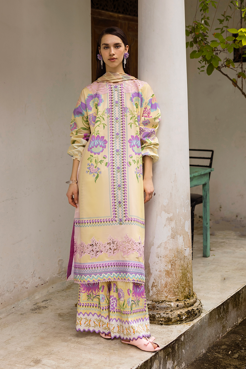 Mushq Hemline La Dolce Prints Unstitched 3Pc Suit HLM25-02A Dulcina