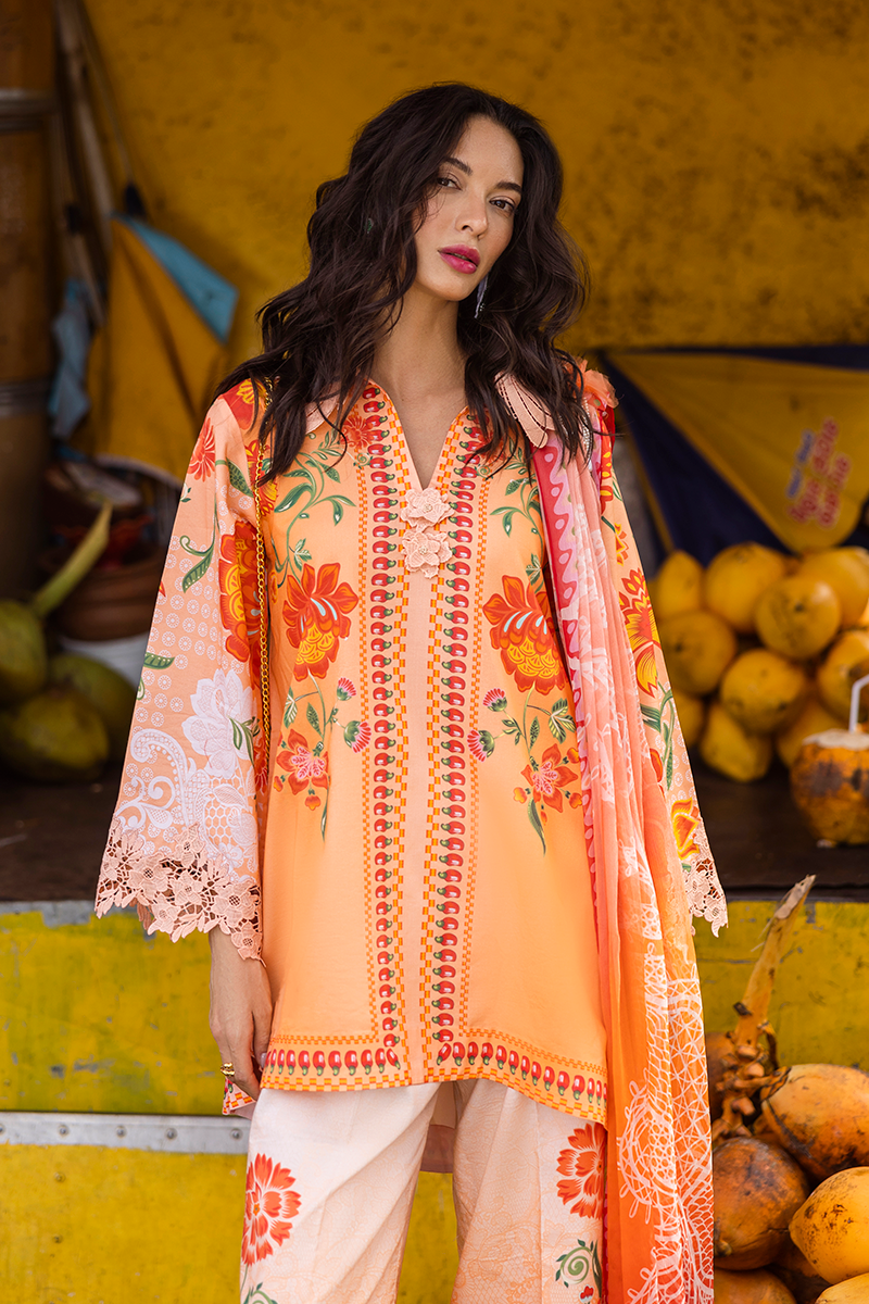 Mushq Hemline La Dolce Prints Unstitched 3Pc Suit HLM25-02B Noemi