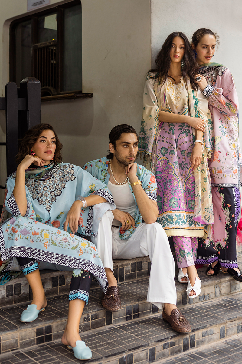 Mushq Hemline La Dolce Prints Unstitched 3Pc Suit HLM25-04A Valeria