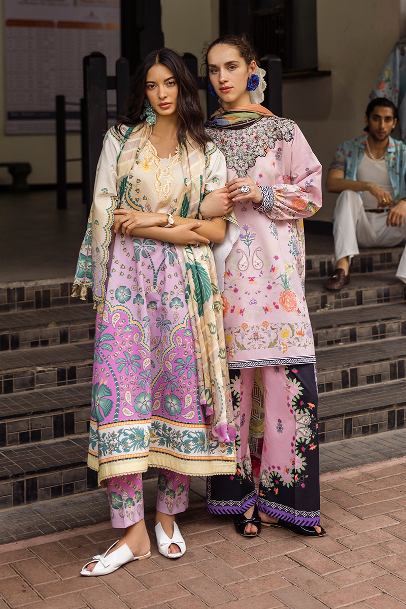 Mushq Hemline La Dolce Prints Unstitched 3Pc Suit HLM25-04A Valeria