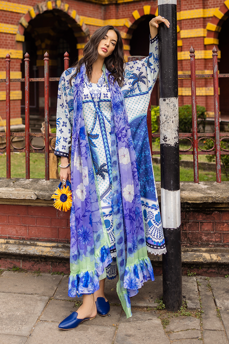 Mushq Hemline La Dolce Prints Unstitched 3Pc Suit HLM25-06B Ksenia