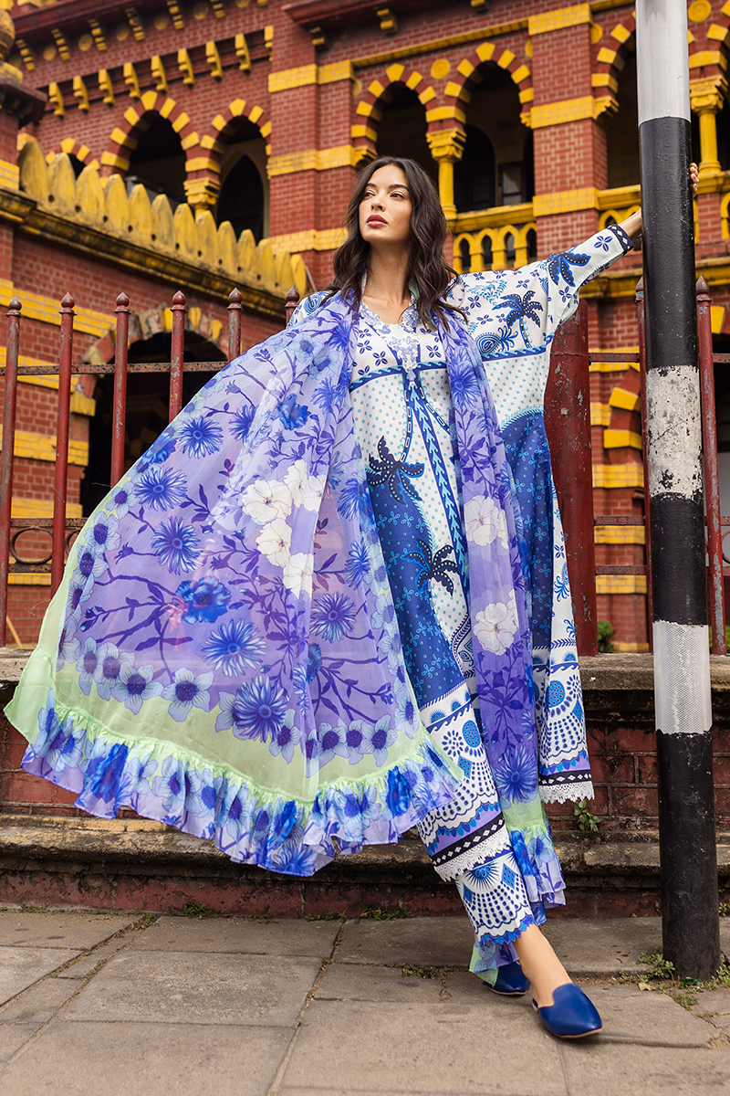 Mushq Hemline La Dolce Prints Unstitched 3Pc Suit HLM25-06B Ksenia
