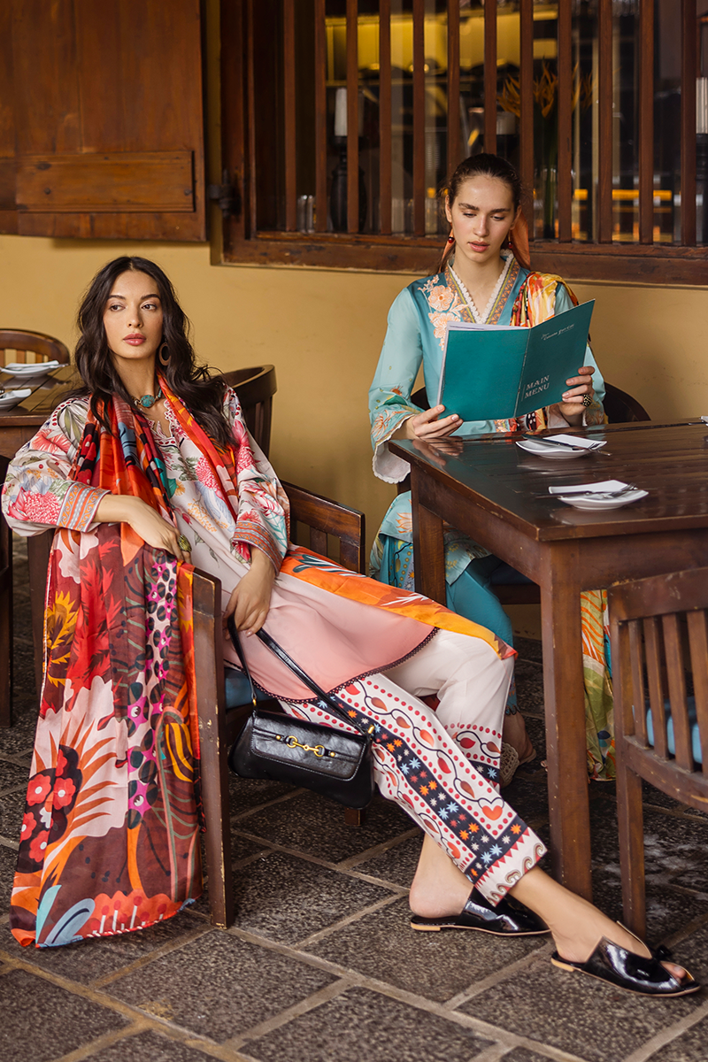 Mushq Hemline La Dolce Prints Unstitched 3Pc Suit HLM25-07A Livia