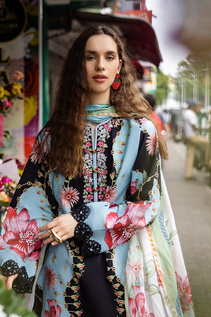 Mushq Hemline La Dolce Prints Unstitched 3Pc Suit HLM25-08A Renata