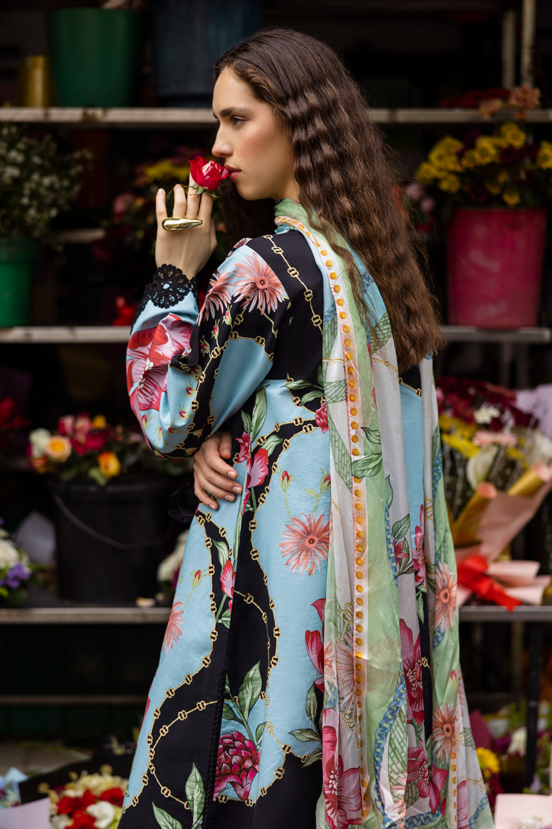 Mushq Hemline La Dolce Prints Unstitched 3Pc Suit HLM25-08A Renata