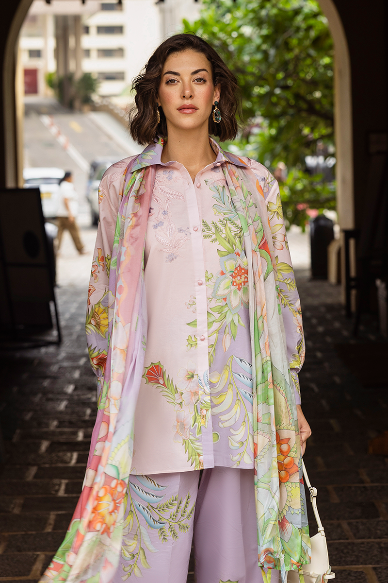 Mushq Hemline La Dolce Prints Unstitched 3Pc Suit HLM25-09B Erminia