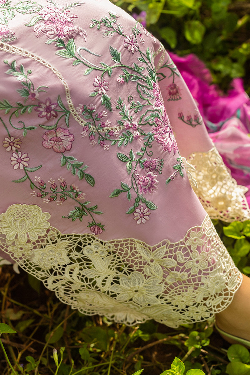 Mushq Hemline The Secerat Garden Unstitched Lawn 3Pc Suit - Lavendar Whispers