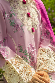 Mushq Hemline The Secerat Garden Unstitched Lawn 3Pc Suit - Lavendar Whispers