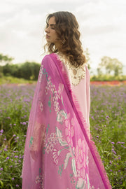 Mushq Hemline The Secerat Garden Unstitched Lawn 3Pc Suit - Lavendar Whispers