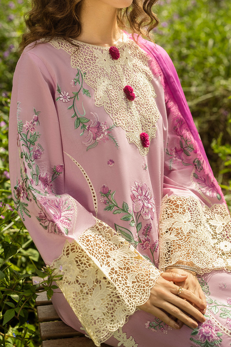 Mushq Hemline The Secerat Garden Unstitched Lawn 3Pc Suit - Lavendar Whispers