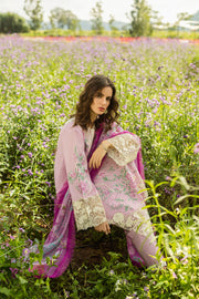 Mushq Hemline The Secerat Garden Unstitched Lawn 3Pc Suit - Lavendar Whispers