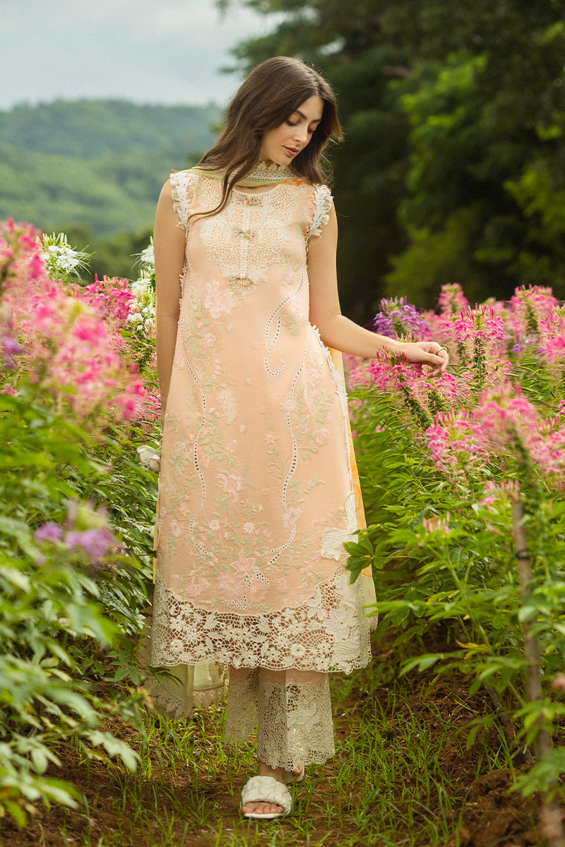 Mushq Hemline The Secerat Garden Unstitched Lawn 3Pc Suit - Moonlit Petals