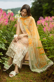 Mushq Hemline The Secerat Garden Unstitched Lawn 3Pc Suit - Moonlit Petals