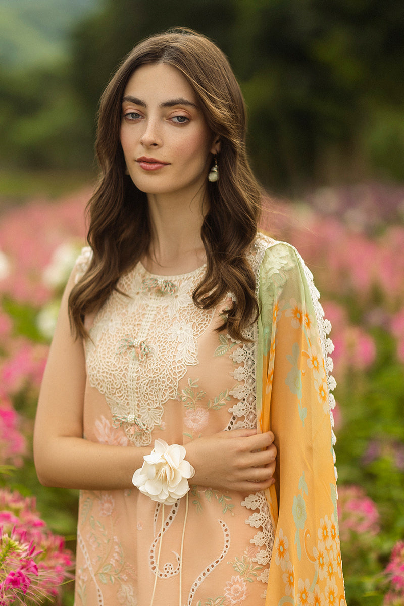 Mushq Hemline The Secerat Garden Unstitched Lawn 3Pc Suit - Moonlit Petals