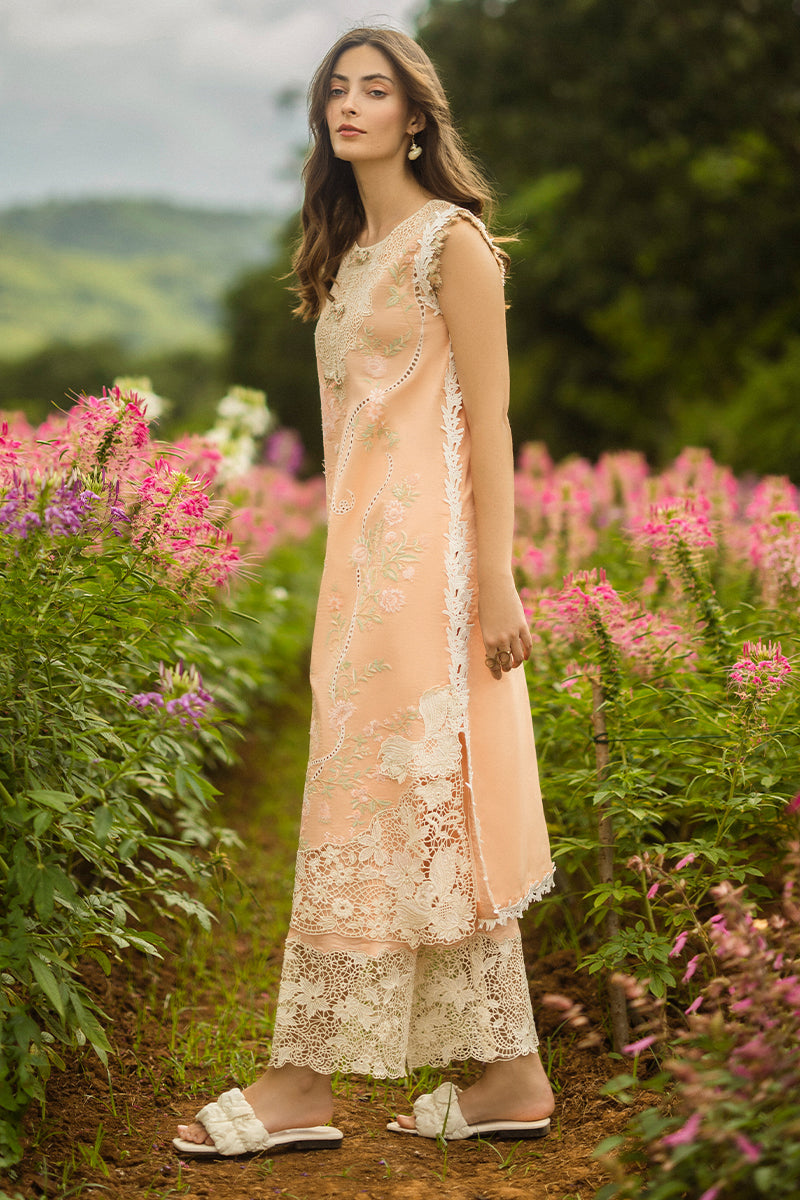 Mushq Hemline The Secerat Garden Unstitched Lawn 3Pc Suit - Moonlit Petals