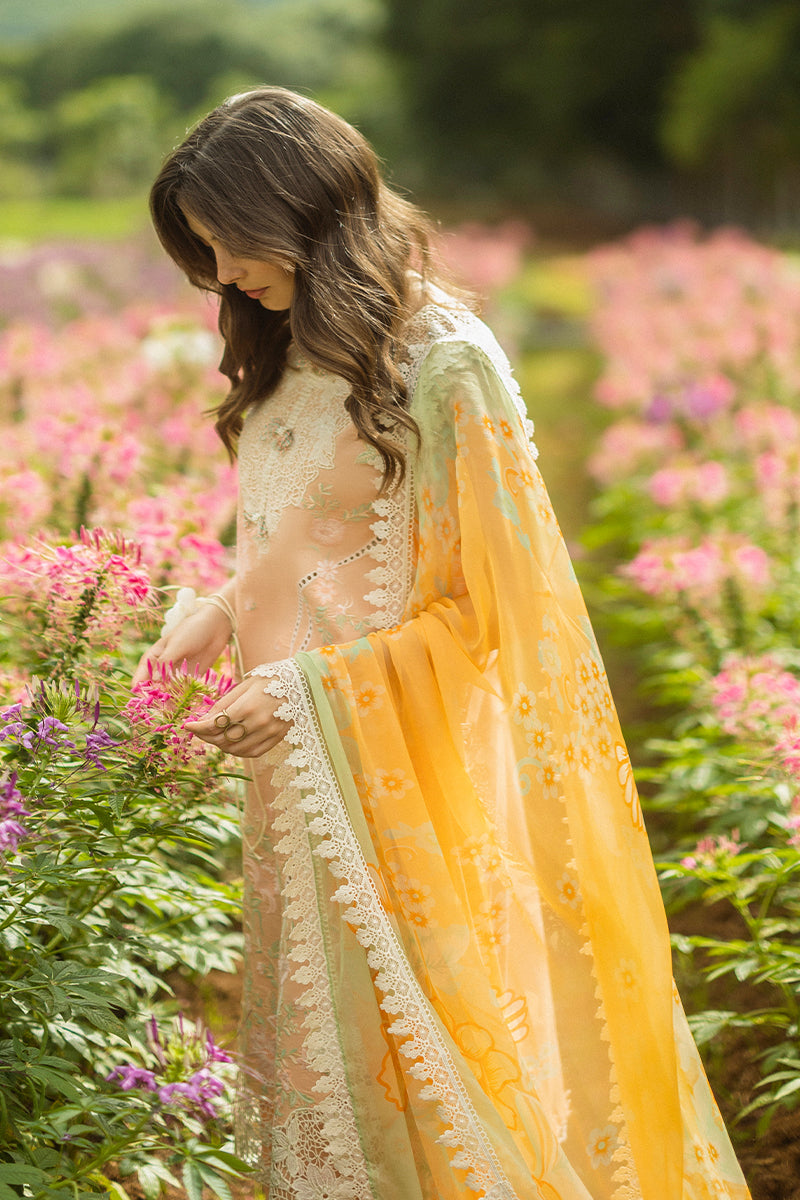 Mushq Hemline The Secerat Garden Unstitched Lawn 3Pc Suit - Moonlit Petals