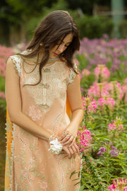 Mushq Hemline The Secerat Garden Unstitched Lawn 3Pc Suit - Moonlit Petals
