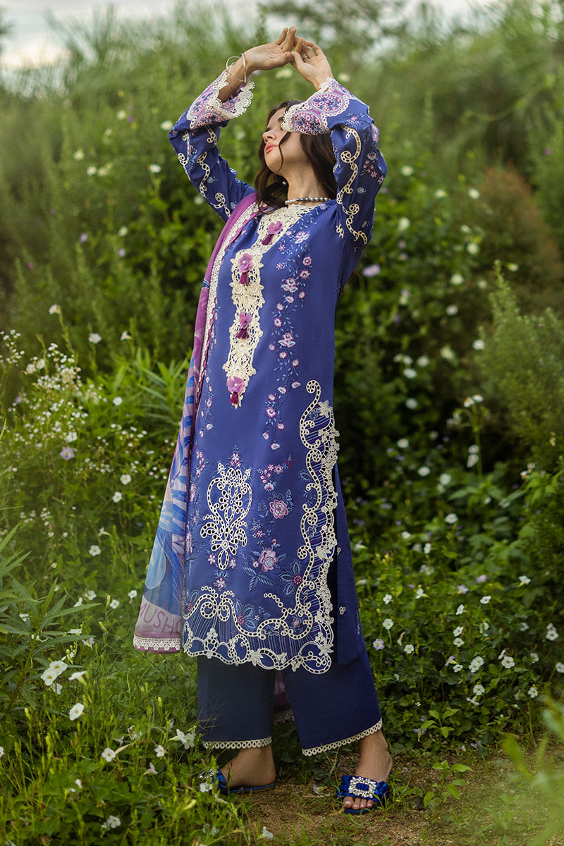 Mushq Hemline The Secerat Garden Unstitched Lawn 3Pc Suit - Dreamisy Daisy