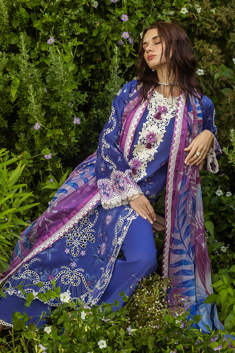 Mushq Hemline The Secerat Garden Unstitched Lawn 3Pc Suit - Dreamisy Daisy