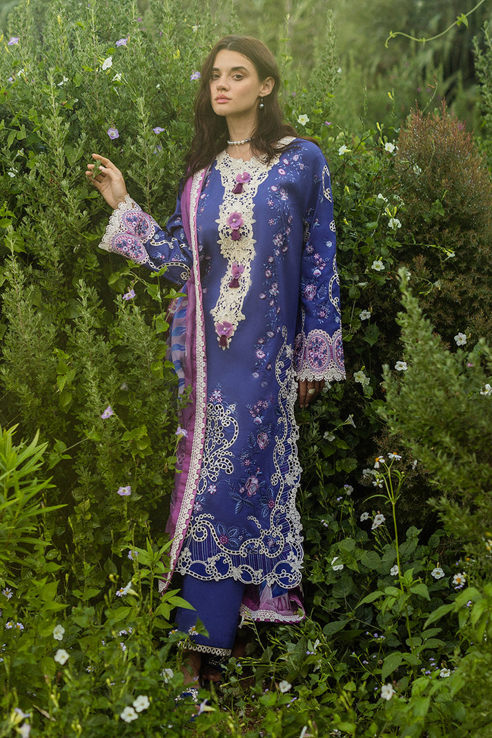 Mushq Hemline The Secerat Garden Unstitched Lawn 3Pc Suit - Dreamisy Daisy