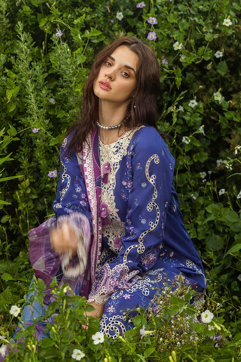 Mushq Hemline The Secerat Garden Unstitched Lawn 3Pc Suit - Dreamisy Daisy