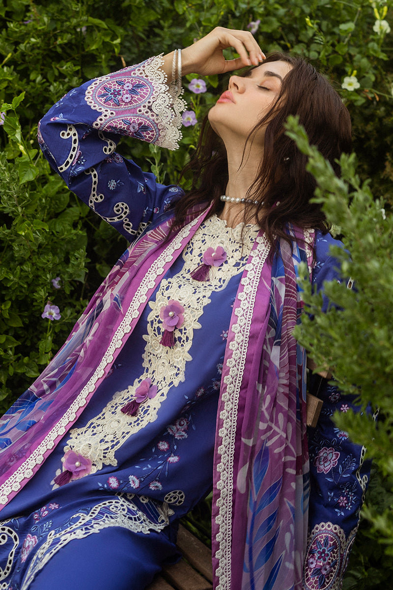 Mushq Hemline The Secerat Garden Unstitched Lawn 3Pc Suit - Dreamisy Daisy