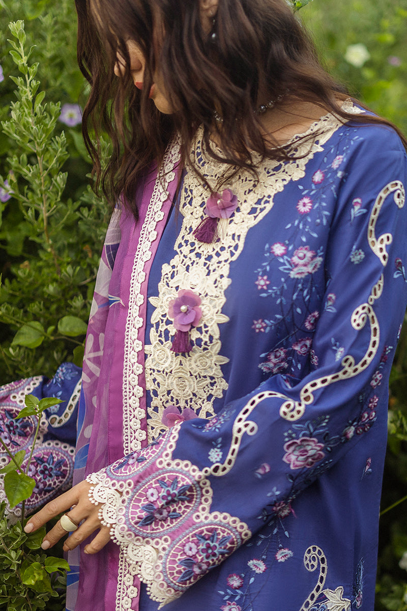 Mushq Hemline The Secerat Garden Unstitched Lawn 3Pc Suit - Dreamisy Daisy