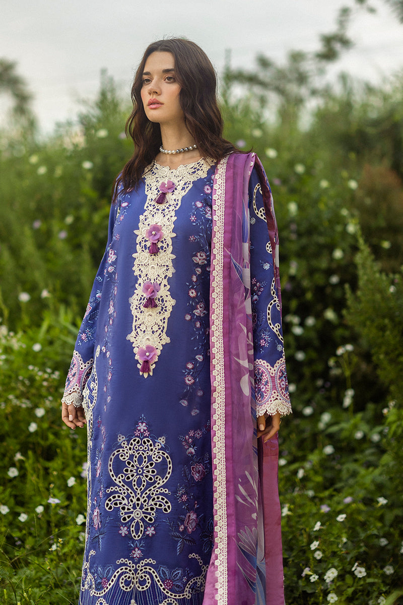 Mushq Hemline The Secerat Garden Unstitched Lawn 3Pc Suit - Dreamisy Daisy