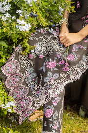 Mushq Hemline The Secerat Garden Unstitched Lawn 3Pc Suit - Thorned Grace