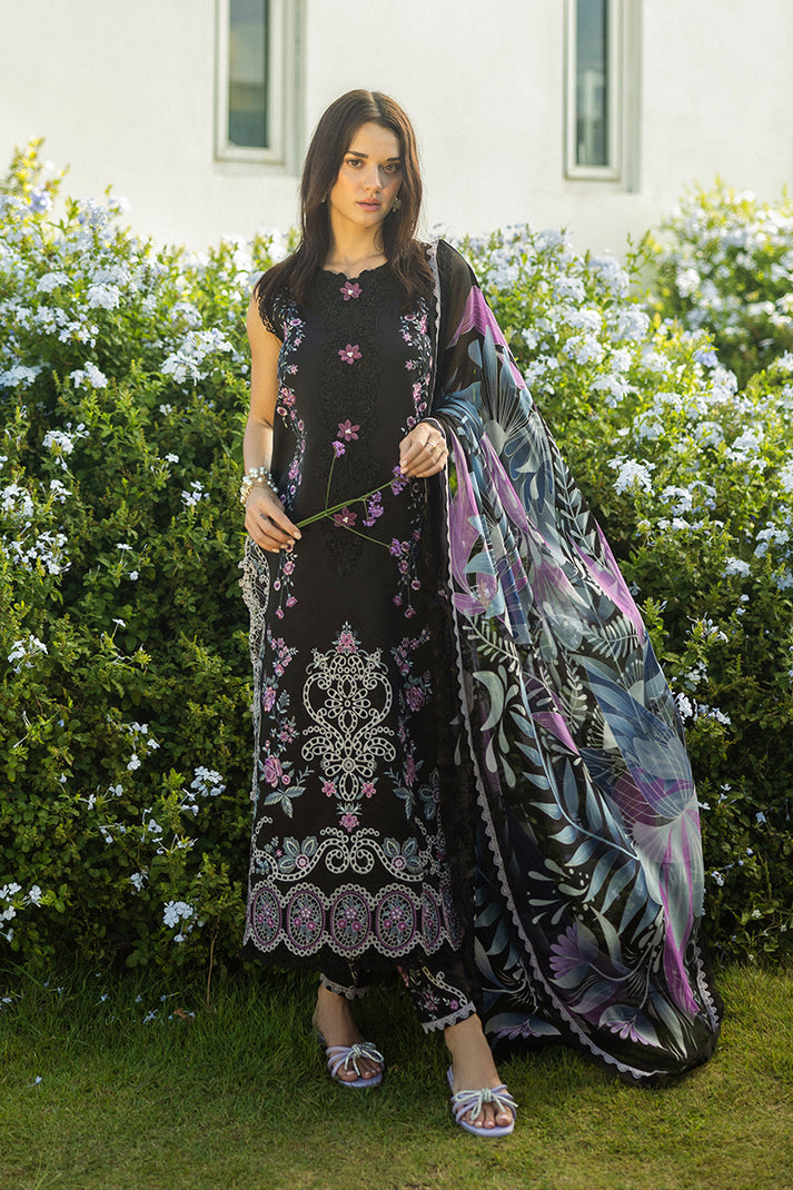 Mushq Hemline The Secerat Garden Unstitched Lawn 3Pc Suit - Thorned Grace