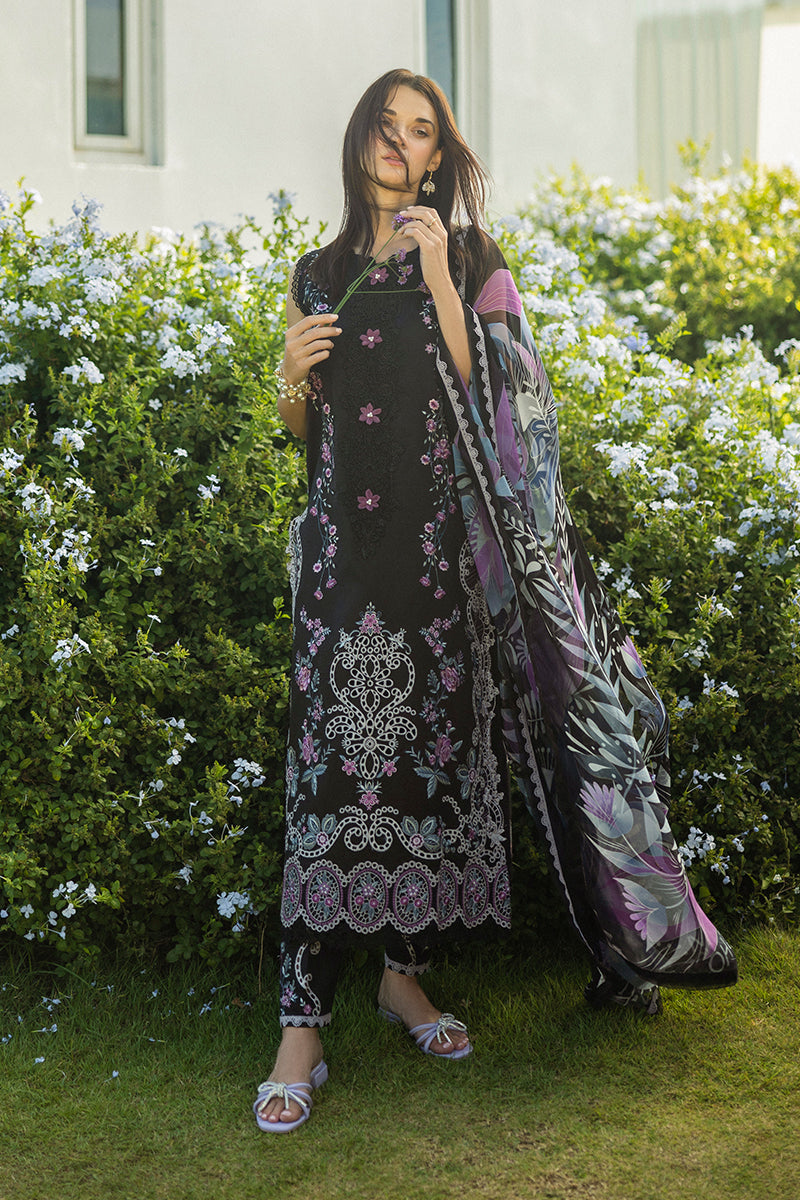 Mushq Hemline The Secerat Garden Unstitched Lawn 3Pc Suit - Thorned Grace