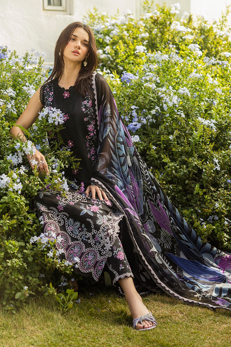 Mushq Hemline The Secerat Garden Unstitched Lawn 3Pc Suit - Thorned Grace