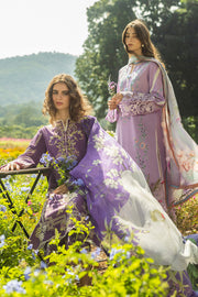 Mushq Hemline The Secerat Garden Unstitched Lawn 3Pc Suit - Pixies Blossom