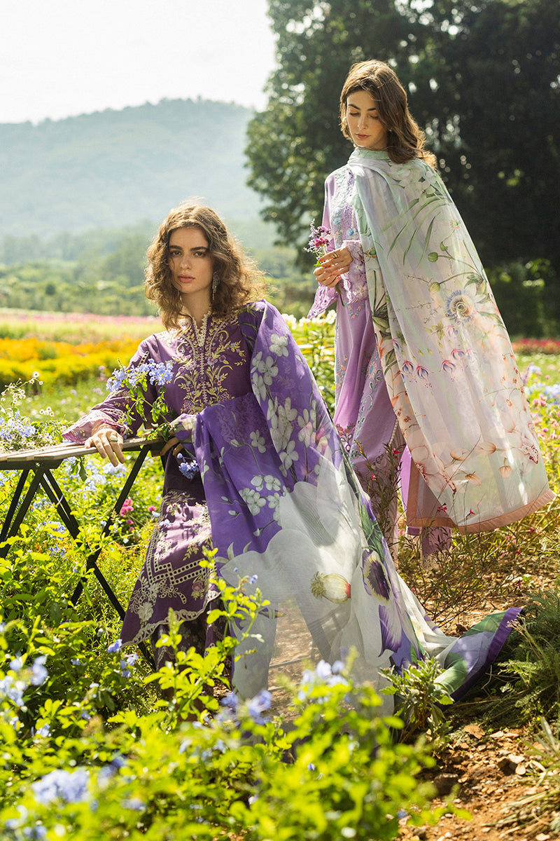 Mushq Hemline The Secerat Garden Unstitched Lawn 3Pc Suit - Pixies Blossom