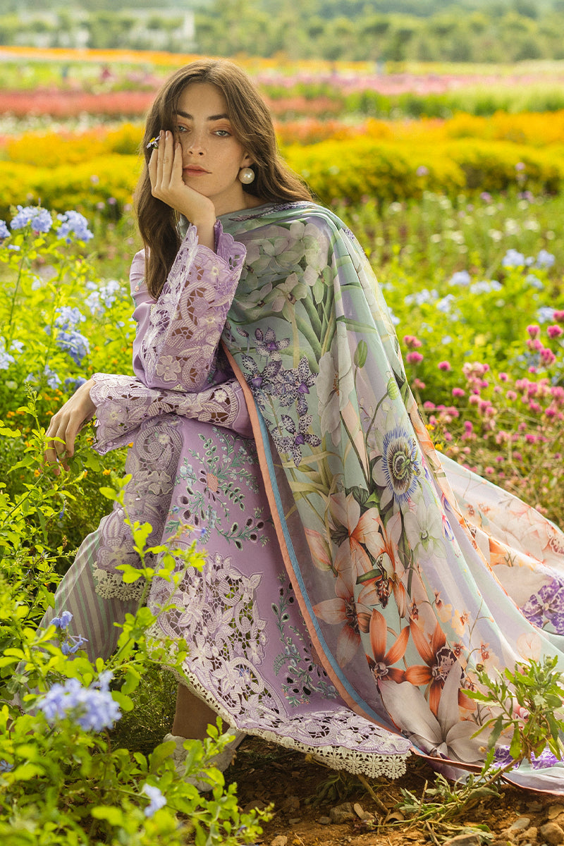 Mushq Hemline The Secerat Garden Unstitched Lawn 3Pc Suit - Pixies Blossom