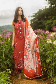 Mushq Hemline The Secerat Garden Unstitched Lawn 3Pc Suit - Dewdrop Garden