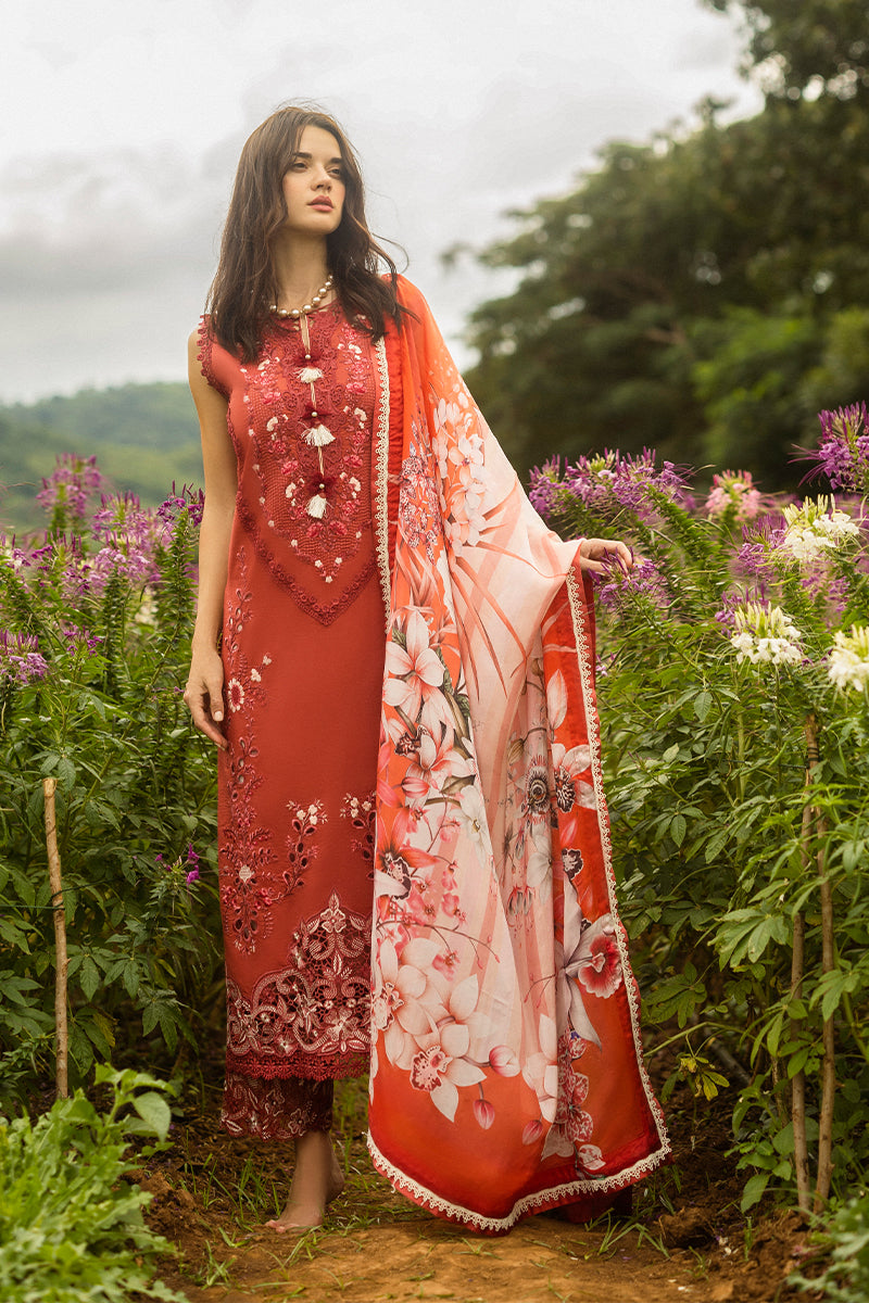 Mushq Hemline The Secerat Garden Unstitched Lawn 3Pc Suit - Dewdrop Garden